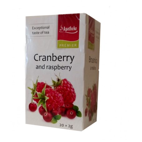 Apotheke - Tőzegáfonya és Málna Tea, 20 filter - Premier Selection